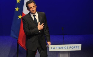 Nicolas Sarkozy fait un discours à la Mutualité après avoir perdu l'élection présidentielle face à François Hollande.
