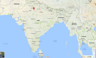 Capture d'écran Google Maps de Bharatpur, dans l'état du Rajasthan (Inde).