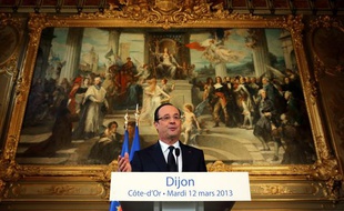François Hollande lors de son discours à Dijon, le 12 mars 2013.