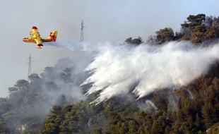 Les Canadairs survolent la zone dès que le risque d'incendie est élevé.