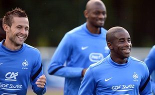 Yohan Cabaye, Rio Mavuba et Abou Diaby, le 3 septembre 2012 à Clairefontaine
