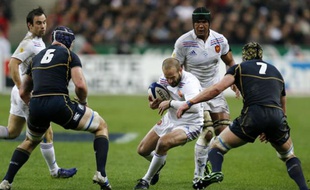 Frédéric Michalak lors du match entre la France et l'Ecosse le 16 mars 2013.
