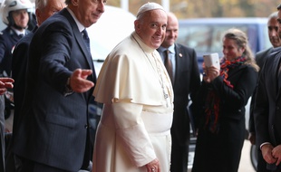 Le pape François lors de sa visite à Strasbourg le 25 novembre 2014.
