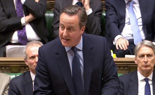Capture d'écran de David Cameron s'exprimant devant les députés à la Chambre des communes le 3 février 2016