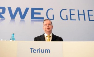 Peter Terium, le président du deuxième groupe énergétique allemand, RWE, lors d'une conférence de presse à Essen, le 4 mars 2014