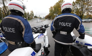 Strasbourg le 05 novembre 2014. Motards de la police nationale.