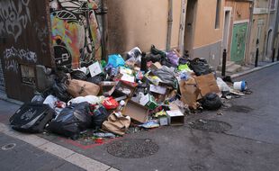 Des déchets dans Marseille, ici lors de la grève des éboueurs de septembre 2021
