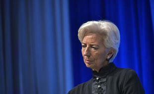 Christine Lagarde, directrice du FMI, lors d'une conférence sur le renforcement du système fiscal international, à Washington, le 17 avril 2016