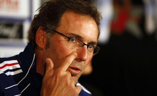 Laurent Blanc lors de sa conférence de presse, le 6 septembre 2010 à Sarajevo