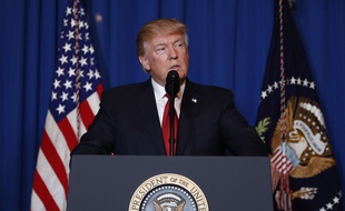 Le président américain Donald Trump annonce avoir ordonné une frappe ciblée en Syrie, le 6 avril 2017.