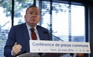 Le président du Medef, Pierre Gattaz, le 22 mars 2016, à Paris