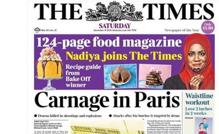 Une du Times daté du 14 novembre 2015.