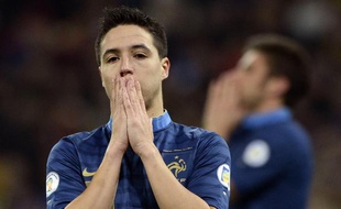 Samir Nasri, lors de la défaite 2-0 de l'équipe de France en barrages face à l'Ukraine, le 15 novembre 2013.