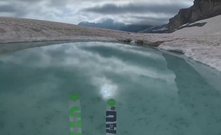 L'arrivée dans un petit lac de neige fondue.