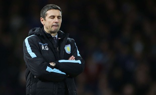 Rémi Garde sur le banc d'Aston Villa, en février 2016.
