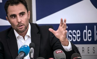 Hervé Falciani, l'ancien banquier de la HSBC, a Divonne-les-Bains le 28 octobre 2015