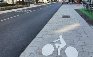 A Rennes, les pistes cyclables de l'avenue Janvier sont souvent occupées par des véhicules en stationnement.
