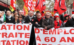 Une manifestation à Paris contre la réforme des retraites le 26 novembre 2013.