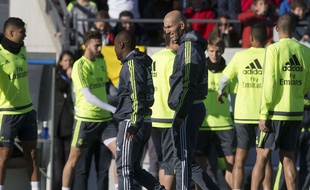 Zinedine Zidane lors de son premier entraînement à la tête du Real Madrid, le 5 janvier 2016