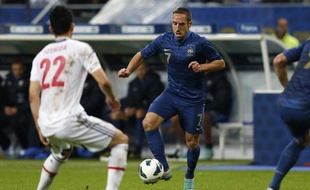 L'attaquant de l'équipe de France, Franck Ribéry, lors du match contre le Japon, le 12 octobre 2012 au Stade de France.