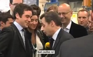 Nicolas Sarkozy a traité un journlaiste de LCI de «couillon», le jeudi 15 mars 2012.