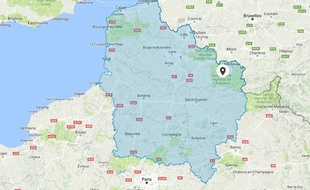 Localisation de Sassegnies (Nord), où a été retrouvé le corps de Yannick Renversez, le 2( mai 2017