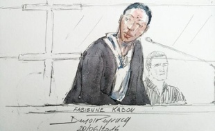Croquis d'assises de Fabienne Kabou lors de son procès à Saint-Omer, le 20 juin 2016