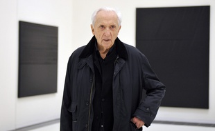 Pierre Soulages lors du musée qui porte son nom, à Rodez, en mai 2014.
