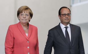 La chancelière allemande Angela Merkel et le président français François lors d'une réunion sur la crise migratoire, le 24 août 2015 à Berlin.