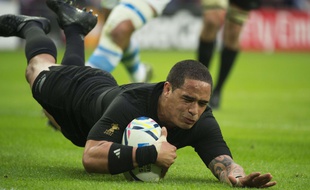 Aaron Smith lors d'un match des All Blacks contre l'Argentine pendant la Coupe du monde de Rugby, à Londres le 20 septembre 2015.