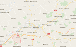 Carte situant la commune de Montrem, en Dordogne.