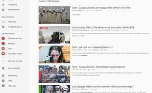 Capture d'écrans des résultats les plus populaires sur YouTube liés à la recherche
