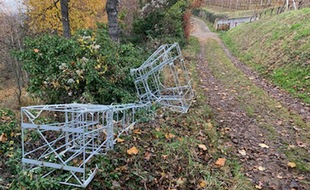 La tour Eiffel de Buhl a été retrouvée en deux morceaux.