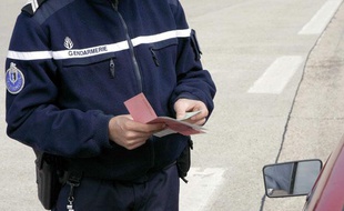 Illustration permis de conduire: Contrôle de gendarmerie à Nemours (Seine-et-Marne), le 3 juin 2006.