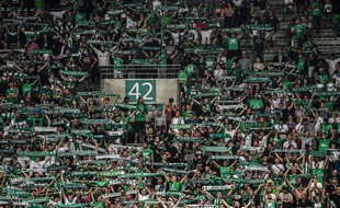 Les supporters stéphanois, ici lors du match entre l'ASSE et le Losc, le 21 août dans le Chaudron.