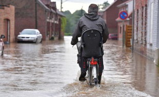 Dans le Hainaut, comme ici dans la commune de Beloeil, plusieurs cours d'eau ont franchi la phase d'alerte de crue, le 7 juin 2016