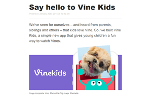 Vine Kids a été développé pour les moins de 5 ans.