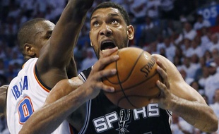 Tim Duncan lors de la rencontre entre San Antonio et Oklahoma City le 31 mai 2014.