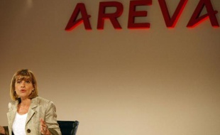 Anne Lauvergeon, présidente du directoire d'Areva, lors de la présentation des résultats annuels du groupe en mars 2010.