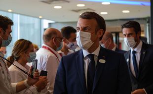 Emmanuel Macron à Tokyo le 23 juillet 2021.