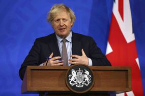 Boris Johnson le 31 mars 2021 à Londres.