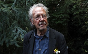 Peter Handke, Prix Nobel de littérature 2019, chez lui à Chaville le 10 octobre 2019.