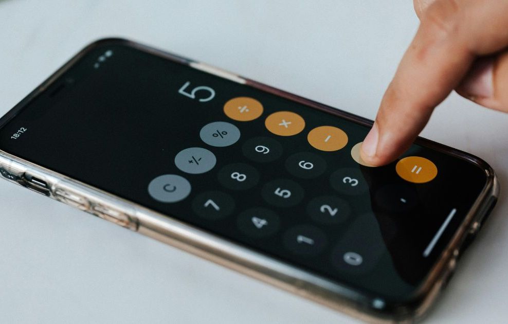 Calculatrice sur un iPhone 