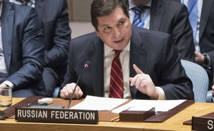 L'ambassadeur adjoint de la Russie aux Nations unies, Vladimir Safronkov, le 7 avril 2017.