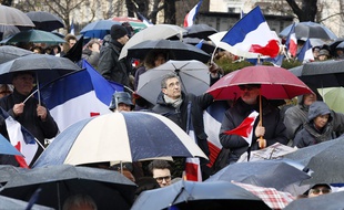Supporters de François Fillon au Trocadéro à Paris, le 5 mars 2017 / THOMAS SAMSON