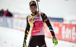 Le biathlète français Martin Fourcade, le 9 mars 2014, à Pokljuka en Slovénie.
