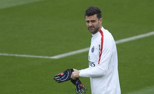 Thiago Motta lors d'un entraînement du PSG, le 2 décembre 2016.