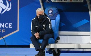 Didier Deschamps lors de France-Ukraine le 24 mars 2021.