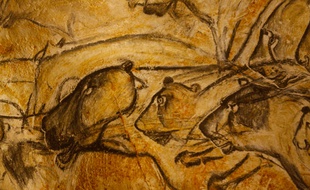 La grande fresque des lions de la Caverne Pont-d'Arc