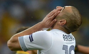Karim Benzema face à l'Espagne, le 23 juin 2012
